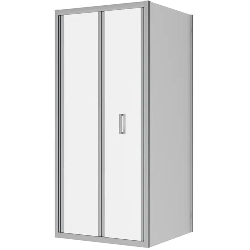 Parama - Cabine de douche 90x70 cm Cabine de douche angulaire Ouverture livre avec paroi fixe Profilés aluminium Chrome Verre opaque 6mm h190