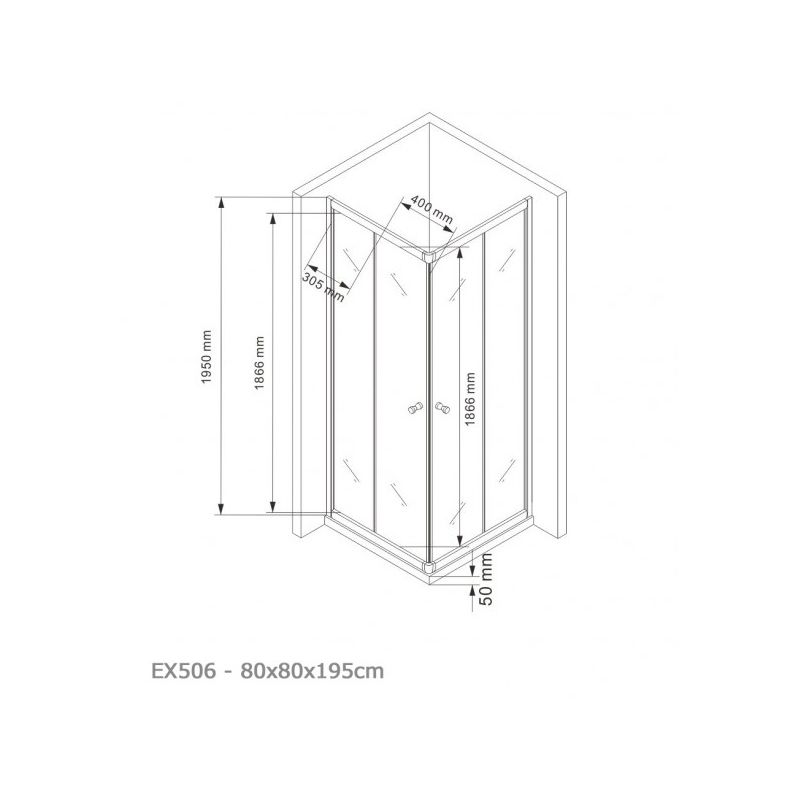 Box Doccia Soffietto Senza Piatto.Box Doccia Angolare Con Porta A Soffietto Ex506 80 X 80 Cm 6mm Senza Piatto Doccia