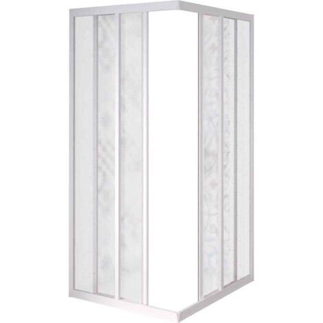 Box doccia angolare con profili in PVC e acrilico da 1,8