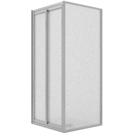 Box doccia angolare fisso+saloon 2 ante battente vetro stampato h 198 mod. West 80x90 cm ap. 80