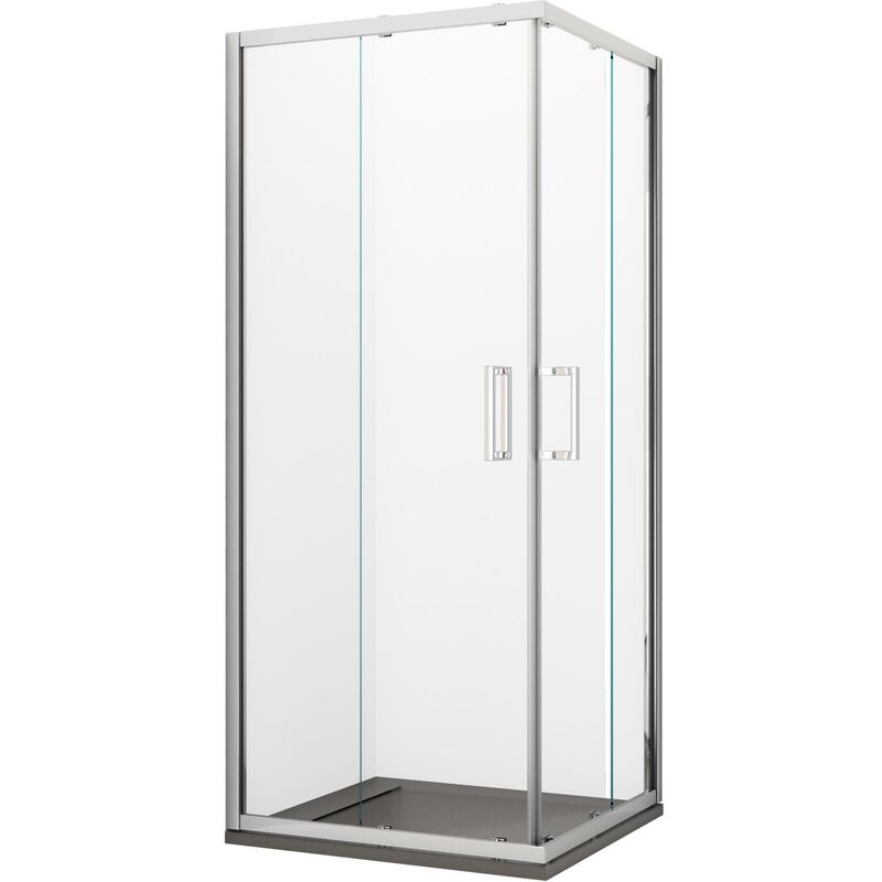 Box doccia porta scorrevole per nicchia profilo cromato altezza 195 cristallo 6mm anticalcare 125 cm