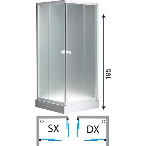 Box Doccia Altezza Standard.Box Doccia Angolare In Cristallo Trasparente Altezza 195 Cm Misura 80x80 Box Doccia Angolare 273692472584 4