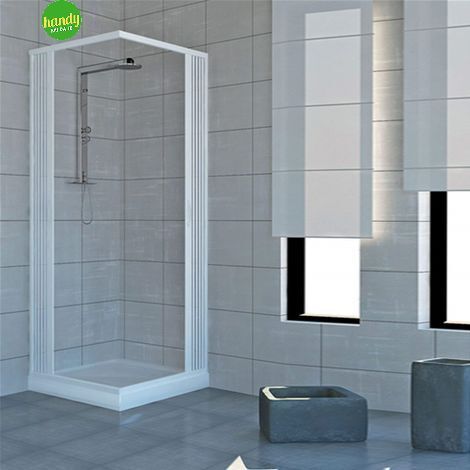 Box doccia angolare in pvc modello acquario h.185 cm 70 - 80 x 70 - 80 ROLLPLAST