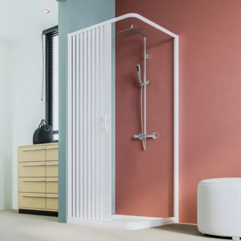 Box doccia angolare in pvc modello colibri alfa plus h.188 cm 100-80 x 100-80  spazio ingresso max 108 cm FORTE