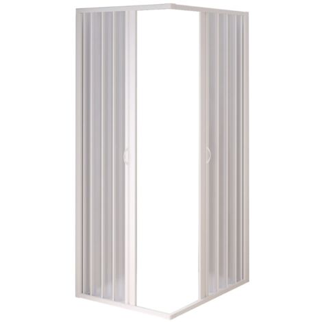 Box doccia angolare in PVC stabilizzato bianco. Cabina
