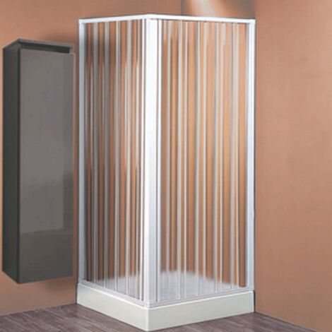 Box doccia angolare in PVC stabilizzato bianco. Cabina