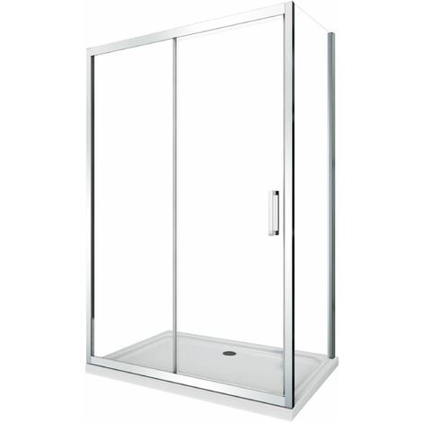 Box doccia angolare parete fissa e porta scorrevole vetro 6 mm