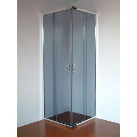 Box Doccia Angolare Scorrevole - Trasparente Fumè - 70/80x190 cm