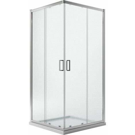 Box doccia angolare scorrevole vetro stampato h 185 mod. Ready 75x90 cm rettangolare