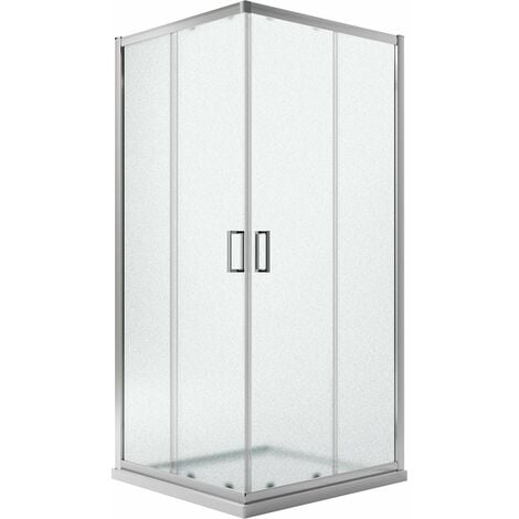 Box doccia angolare scorrevole vetro stampato h 185 mod. Ready 80x80 cm quadrato