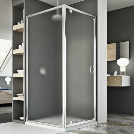 Box doccia battente vetro stampato h 185 mod. Sintesi Duo 1 Anta 70x90 ap. 70 cm rettangolare