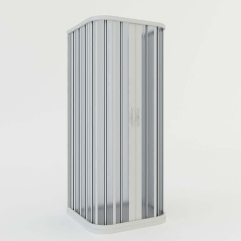 Box doccia cabina a 3 lati in pvc a soffietto h 185 mod. Narciso con apertura centrale 80x90x80 cm