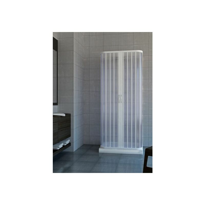 Brixo - Box doccia con apertura centrale in pvc modello manta 90 x 90 x 90 cm.