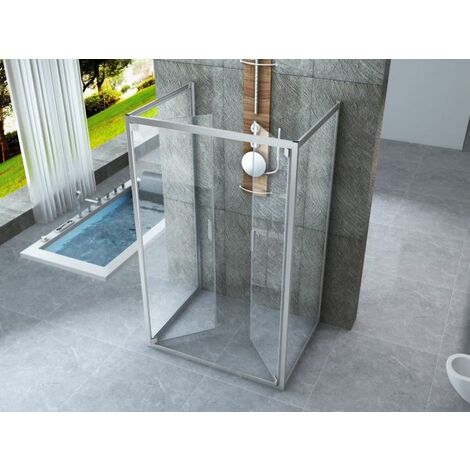 Porta doccia Marte con apertura a libro 100 cm cristallo trasparente da 5  mm - Cerama Shop Online di igienico-sanitari ed accessori per il bagno