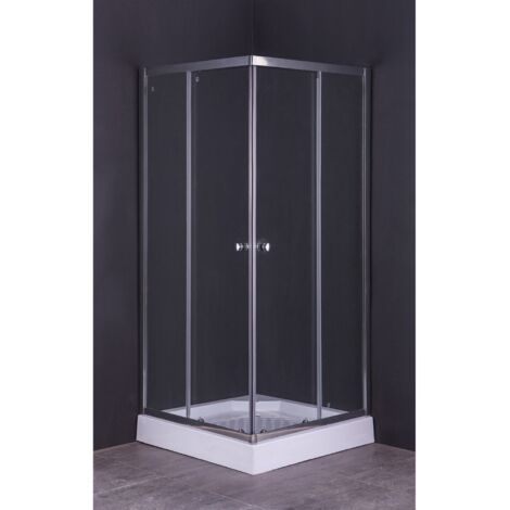 'BOX DOCCIA CRISTALLO A DUE PORTE ''GIADA'' cm 80 x 80 - H 185' cm 80 x 80 - H 185