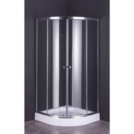 'BOX DOCCIA CRISTALLO SEMICIRCOLARE DUE PORTE ''RUBINO'' cm 80 x 80 - H 185' cm 80 x 80 - H 185