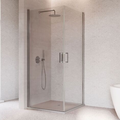 Box doccia due lati battenti h195 6mm anticalcare salema, misura 80x80
