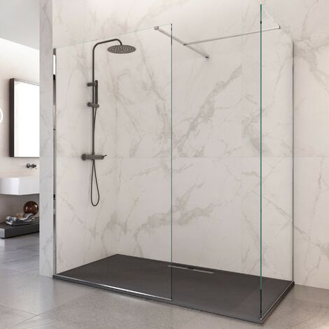 Box doccia due lati con ingresso libero 8mm anticalcare, misura 100x100