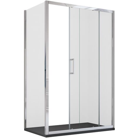 Box doccia due lati h190 anta scorrevole trasparente 6mm agatina, misura 70x140
