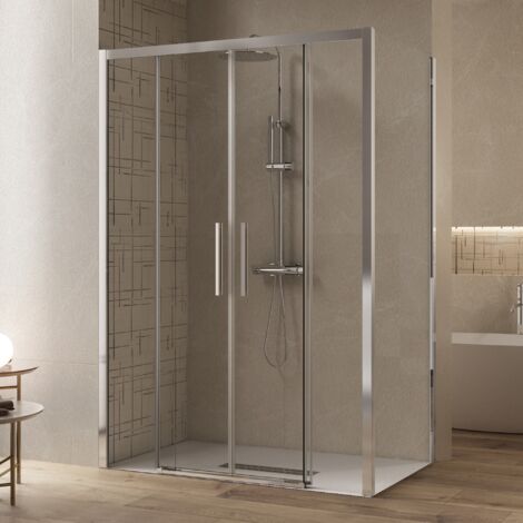 Box doccia due lati scorrevole lagoa duo ingresso centrale 6mm anticalcare, misura 80x140