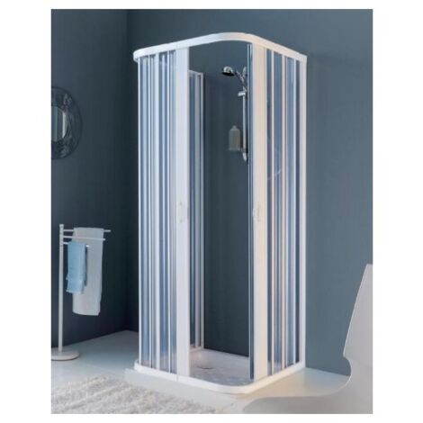 Box Doccia Economico 3 Lati PVC Rettangolare Porta a Soffietto 2 Ante Quadrato - Misura Box 3 Lati 80x120x80