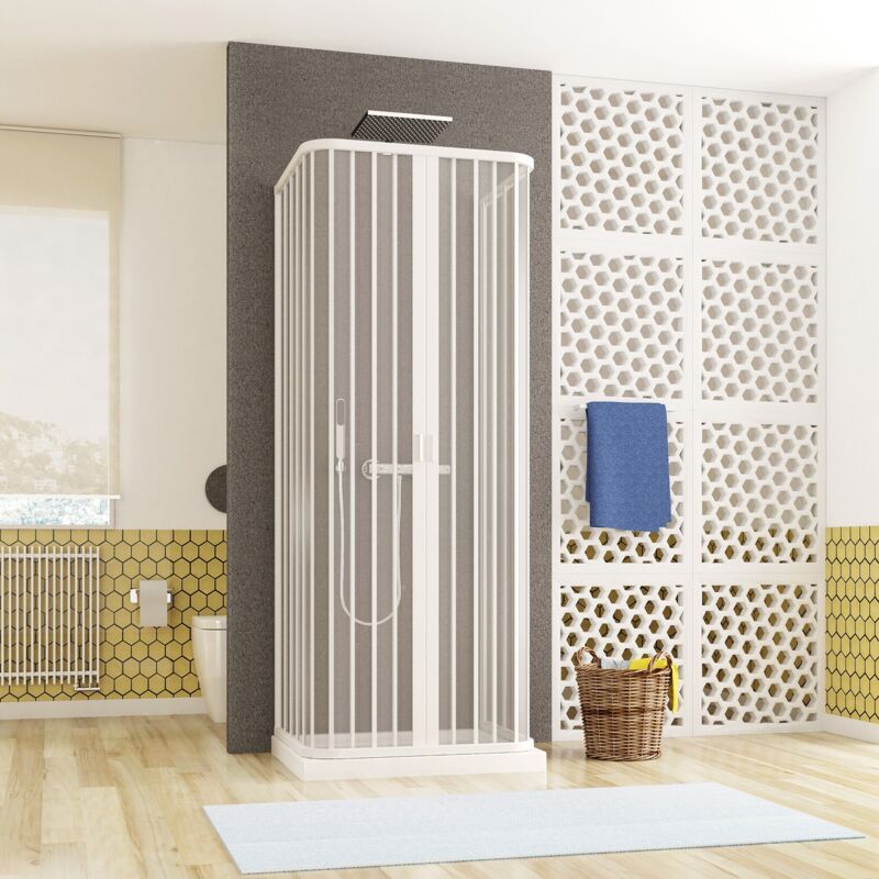 Olimpo Docce Box Doccia A Soffietto Su Tre Lati In Pvc Ingresso Cen...