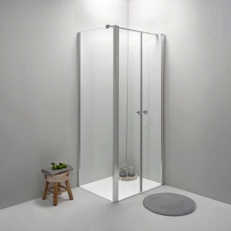 BOX DOCCIA ELITE ANGOLARE 70x120 CM APERTURA SALOON CON LATO FISSO TRASPARENTE