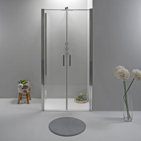 BOX DOCCIA ELITE ANGOLARE 70x80 CM APERTURA SALOON CON LATO FISSO TRASPARENTE