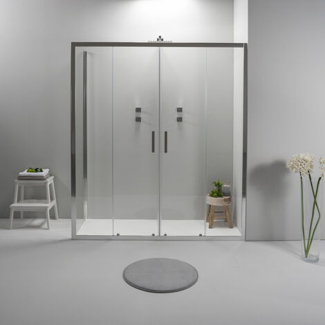 BOX DOCCIA ELITE ANGOLARE 80x170 CM SCORREVOLE CON LATO FISSO TRASPARENTE