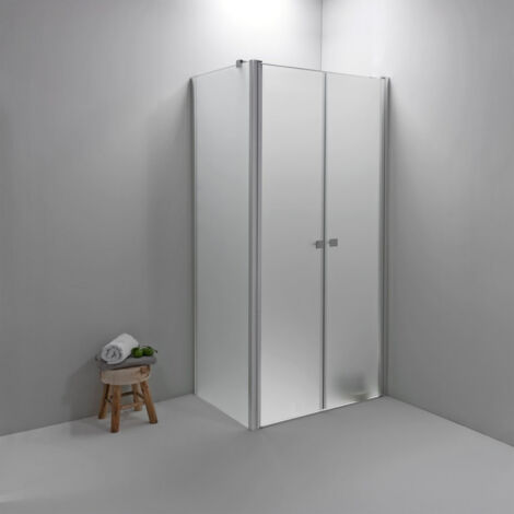 BOX DOCCIA ELITE ANGOLARE 80x80 CM APERTURA SALOON CON LATO FISSO OPACO