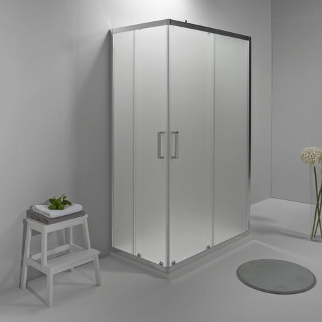 BOX DOCCIA ELITE TRE LATI 80x100x80 CM SCORREVOLE OPACO