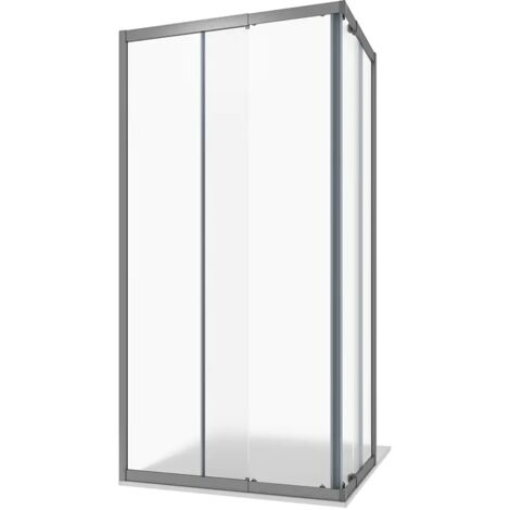 Box Doccia Estensibile 70-90x100-120 cm con Profili in Alluminio Anodizzato Vetro 6mm Stampato con Trattamento Anticalcare h190 - Reversibile Mod. Nuuk