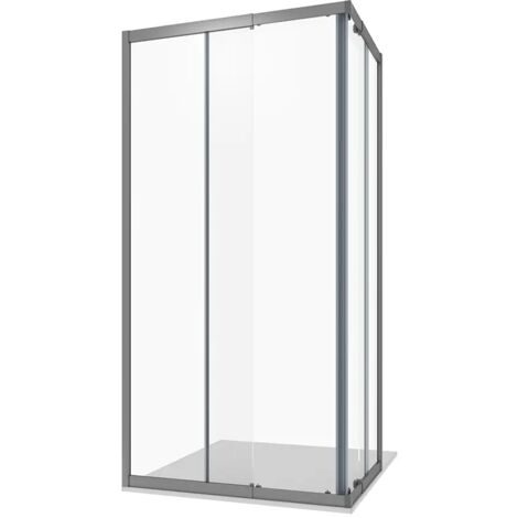 Box Doccia Estensibile 70-90x100-120 cm con Profili in Alluminio Anodizzato Vetro 6mm Trasparente con Trattamento Anticalcare h190 - Reversibile Mod. Nuuk