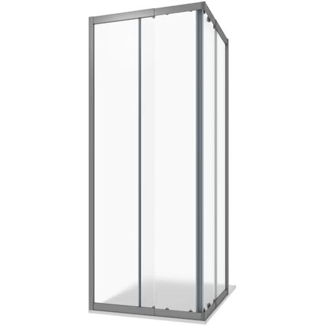 Box Doccia Estensibile 70-90x70-90 cm con Profili in Alluminio Anodizzato Vetro 6mm Stampato con Trattamento Anticalcare h190 - Reversibile Mod. Nuuk