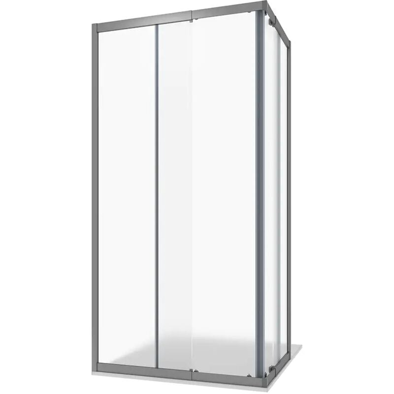 Parama - Cabine de douche extensible 70-90x100-120 cm avec profilés en aluminium anodisé Verre moulé de 6mm avec traitement anti-calcaire h190