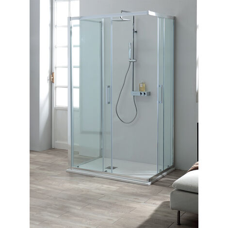 Box doccia FLEX con lato fisso in cristallo 6 mm trasparente
