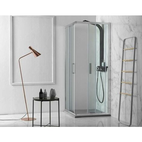 Box doccia FLEX in cristallo 6 mm trasparente 72x72 con profilo