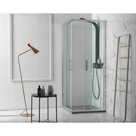 Box doccia FLEX in cristallo 6 mm trasparente 80x140 con profilo