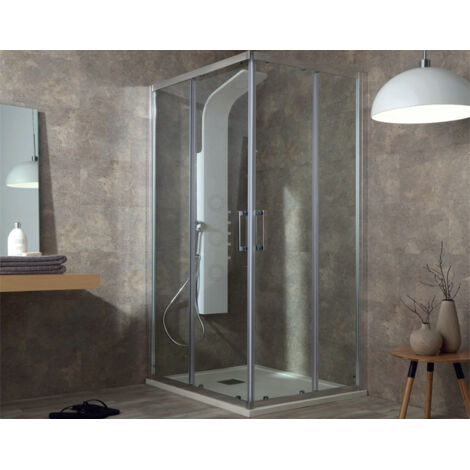 Box doccia FLEX in cristallo 6 mm trasparente 90x140 con profilo