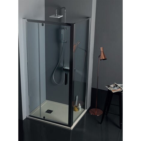 Box doccia FPB40 cristallo 6 mm satinato 70x70 con profilo cromo