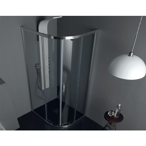 Box doccia FS40 in cristallo 6 mm. satinato cm. 80x100 R=38 con