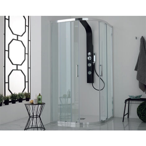 Box doccia FS40 in cristallo 6 mm. satinato cm. 80x80 R=55 con