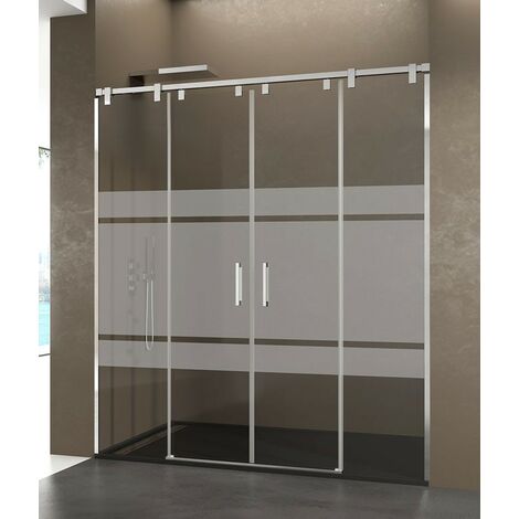 Box doccia FUTURA 2 fissi + 2 scorrevoli, Finiture: Frost - Estensione: 162 a 172 cm