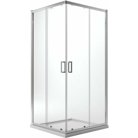 Box doccia h185/198 vetro trasparente/stampato 6mm semicircolare apertura scorrevole due ante scorrevoli cabina cristallo reversibile 6mm mod. Ready