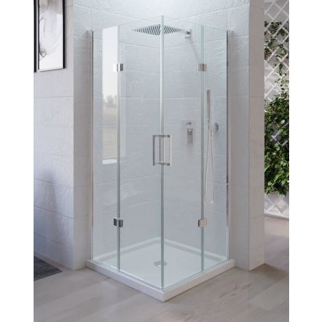 Box Doccia Doppia Anta.Box Doccia H190cm Doppia Anta A Libro Frameless Trasparente 6mm 90x90 W613 00 099