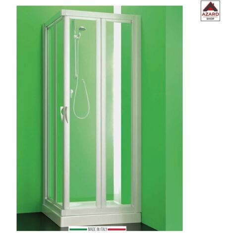 Box doccia in acrilico h 190 cm mod. Giove 80x80 cm con apertura a libro