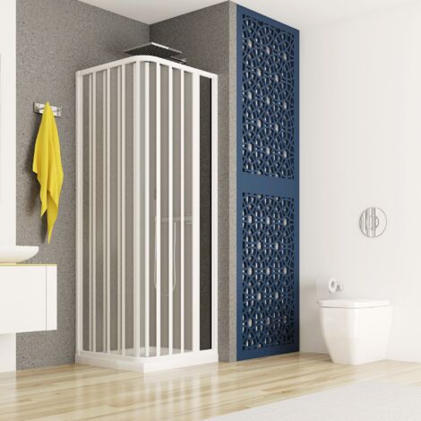 Box doccia in pvc angolare ad un anta a soffietto h185, misura 70x80