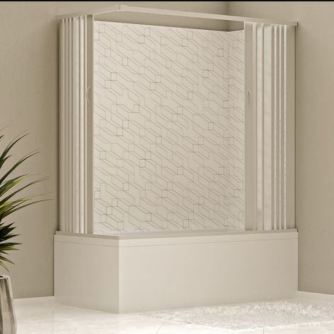 Box doccia in pvc angolare ad un anta a soffietto h185, misura 90x80