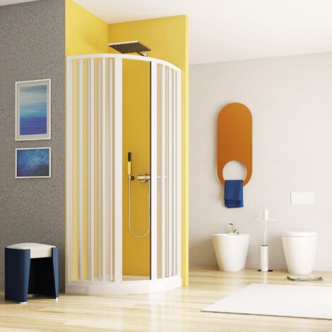 Box doccia in pvc apertura centrale curvo 80x80 90x90, misura 90x90
