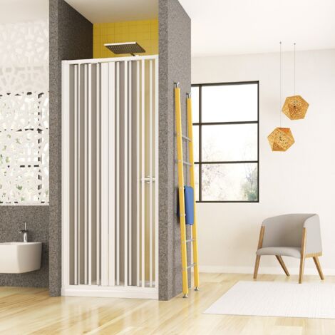 Box doccia in pvc per nicchia con apertura centrale soffietto h185, misura 100